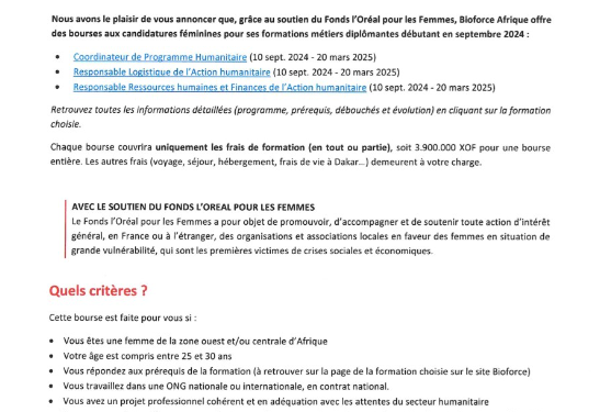 Bénéficiez de bourse de formation