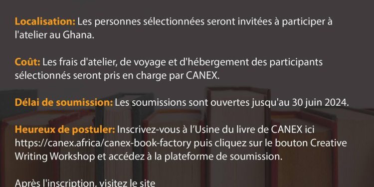 Ouverture des Inscriptions pour l&rsquo;Atelier de Création Littéraire de L&rsquo;Usine de Livres de CANEX