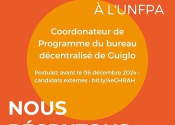 l&rsquo;UNFPA Côte d&rsquo;Ivoire : recrute un Coordonnateur de Programme à Guiglo